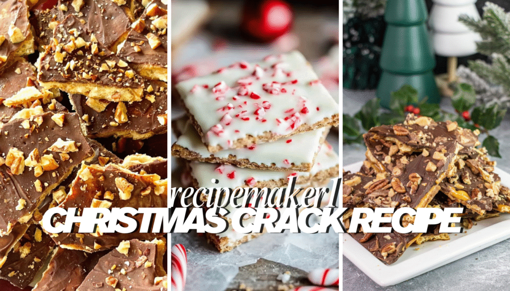 1. Classic Christmas Crack recipe (Saltine Toffee Bark) ,2. White Chocolate Peppermint Christmas Crack recipe ,3. Peanut Butter Chocolate Christmas Crack recipe