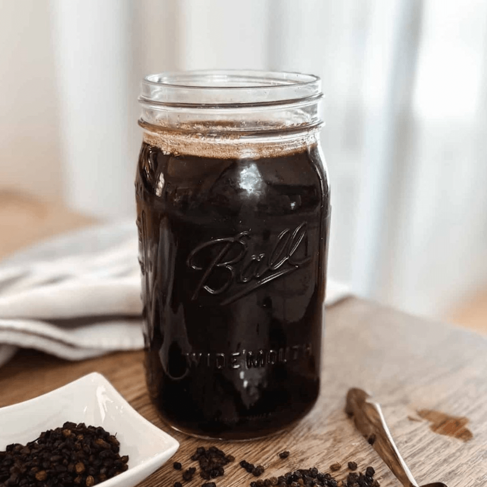 The Ultimate Simple Elderberry Syrup Recipe 1. dried elderberries 2. water 3.raw honey 4.cinnamon stick 5.whole cloves 6.fresh ginger, grated